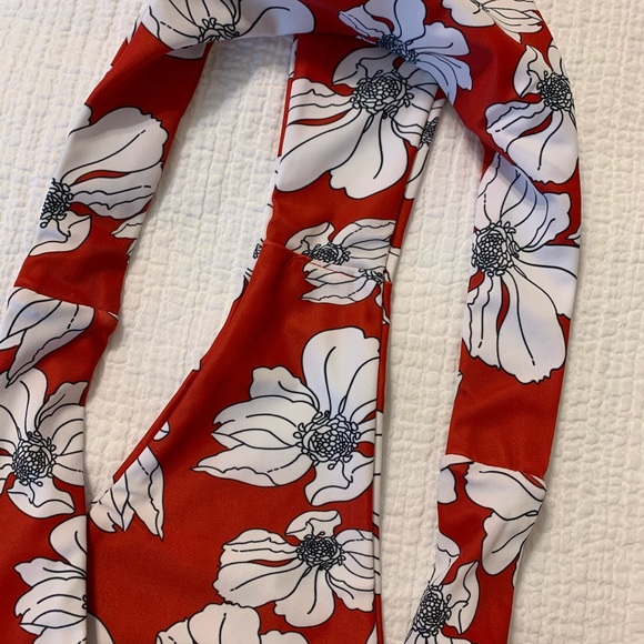 NWOT yellow with red floral detail bikini - Picture 3 of 11